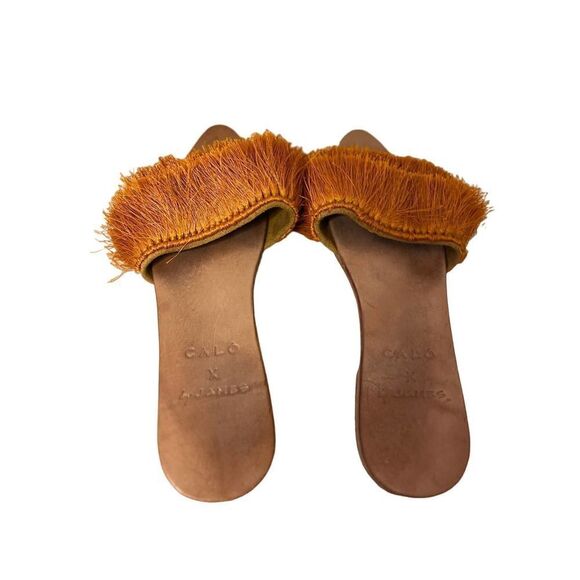 Calo x ByJAMES Women's Size 7 Silk Tassel Slipper Sandals - Picture 3 of 7